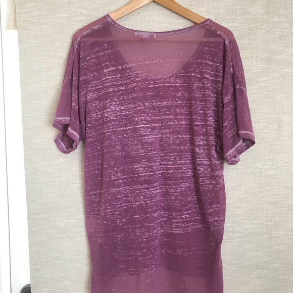 🦋Threads 4 Thought purple burnout graphic T SZ. L - Picture 2 of 4